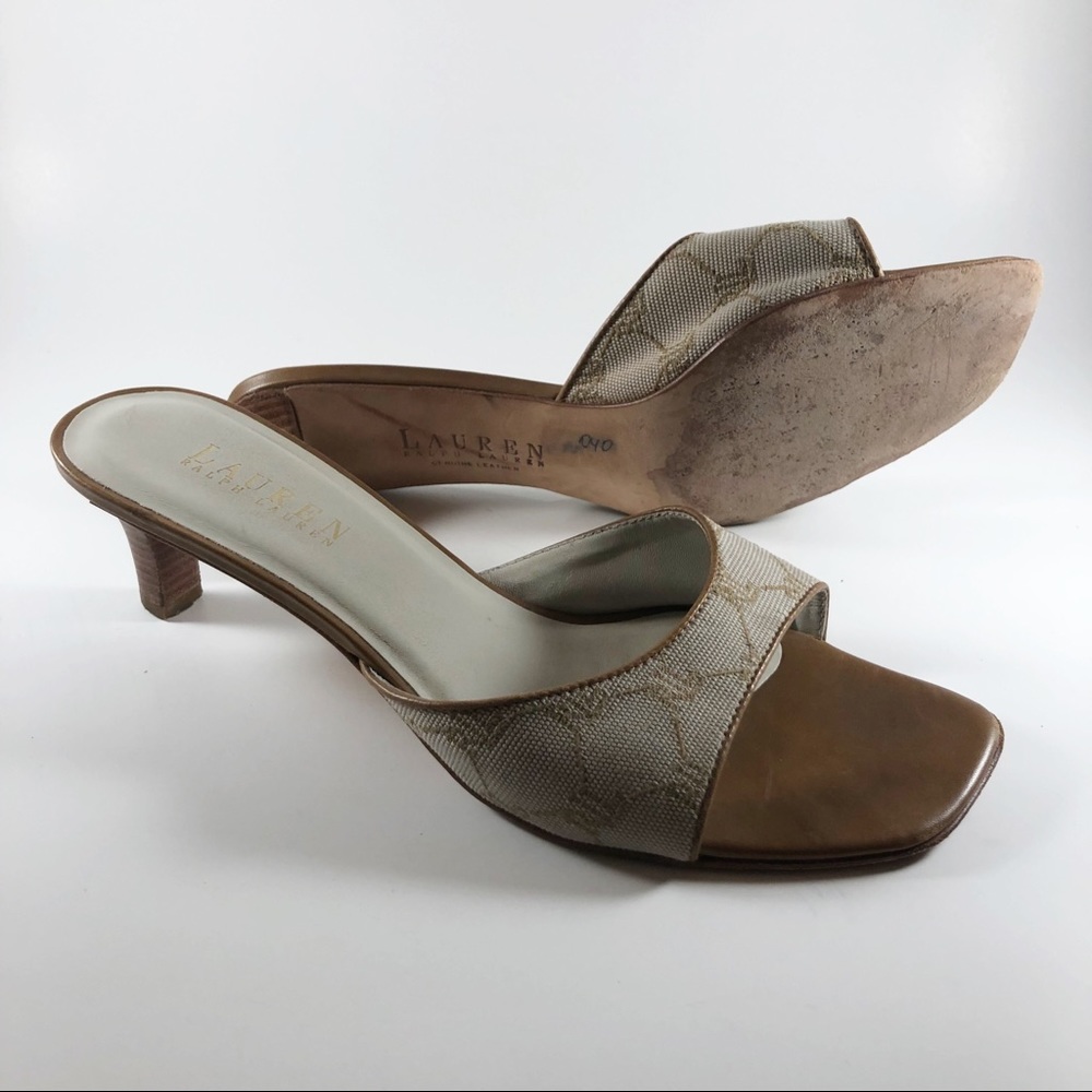 4/$25 - Ralph Lauren Slide Sandal Peep Toe Mules